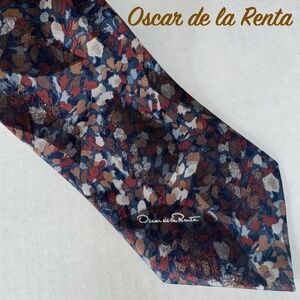 Oscar de la Renta Studio Neck Tie/Multicolor/Blue, Brown, Silver